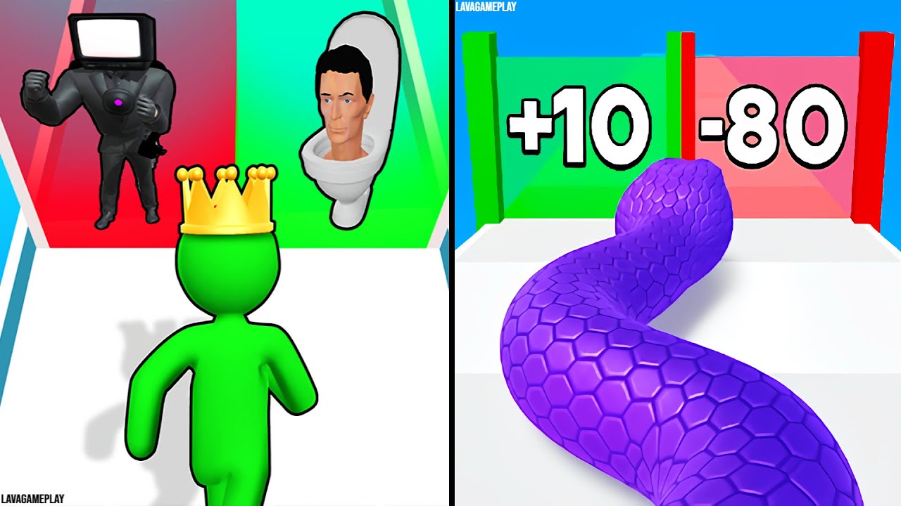 Giant Rush vs Snake Run Race