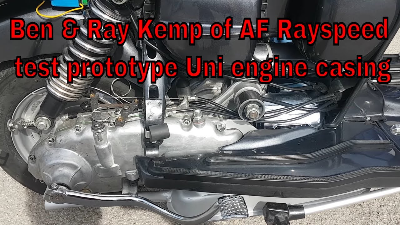 Ben & Ray Kemp of AF Rayspeed test new Lambretta scooter prototype engine casings from UNI