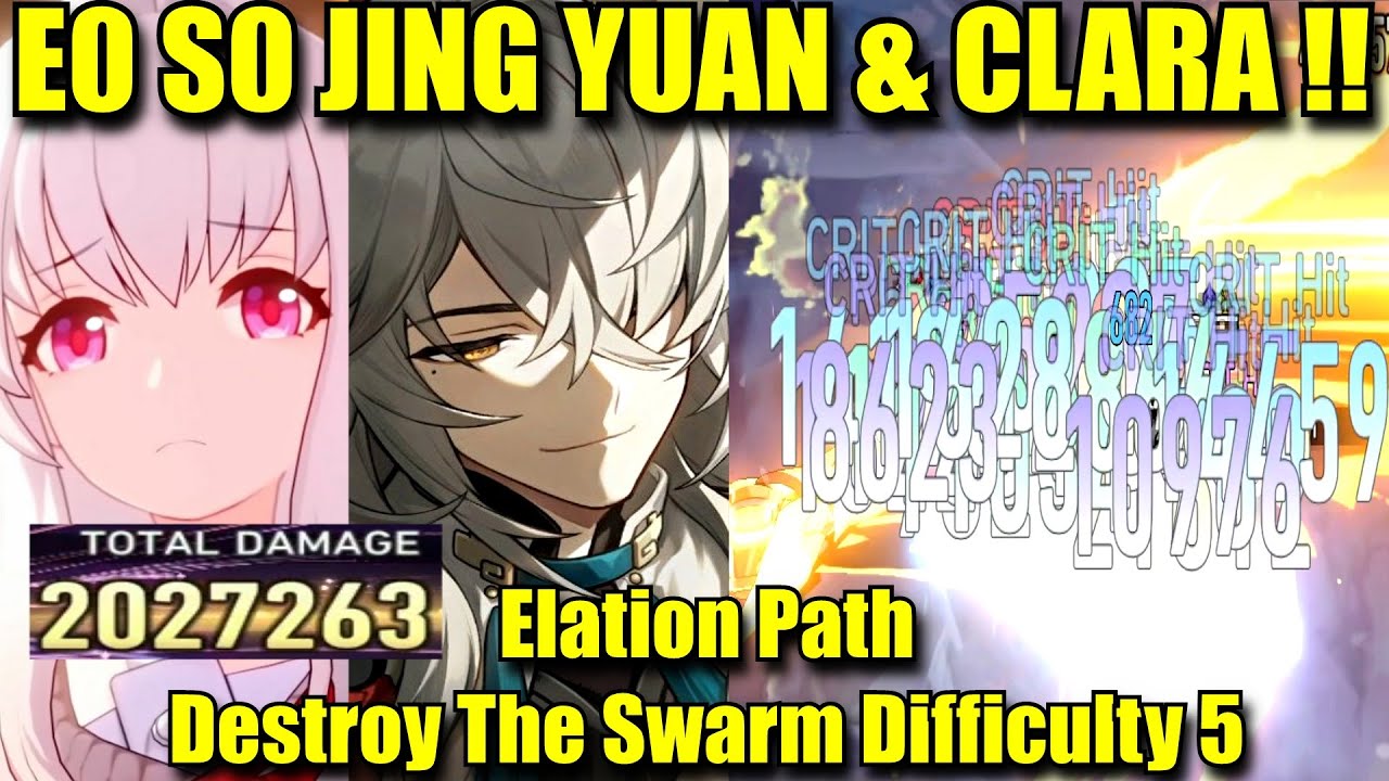 E0 S0 Jing Yuan & Clara Elation Path DESTROY The Swarm Difficulty 5 | Honkai Star Rail