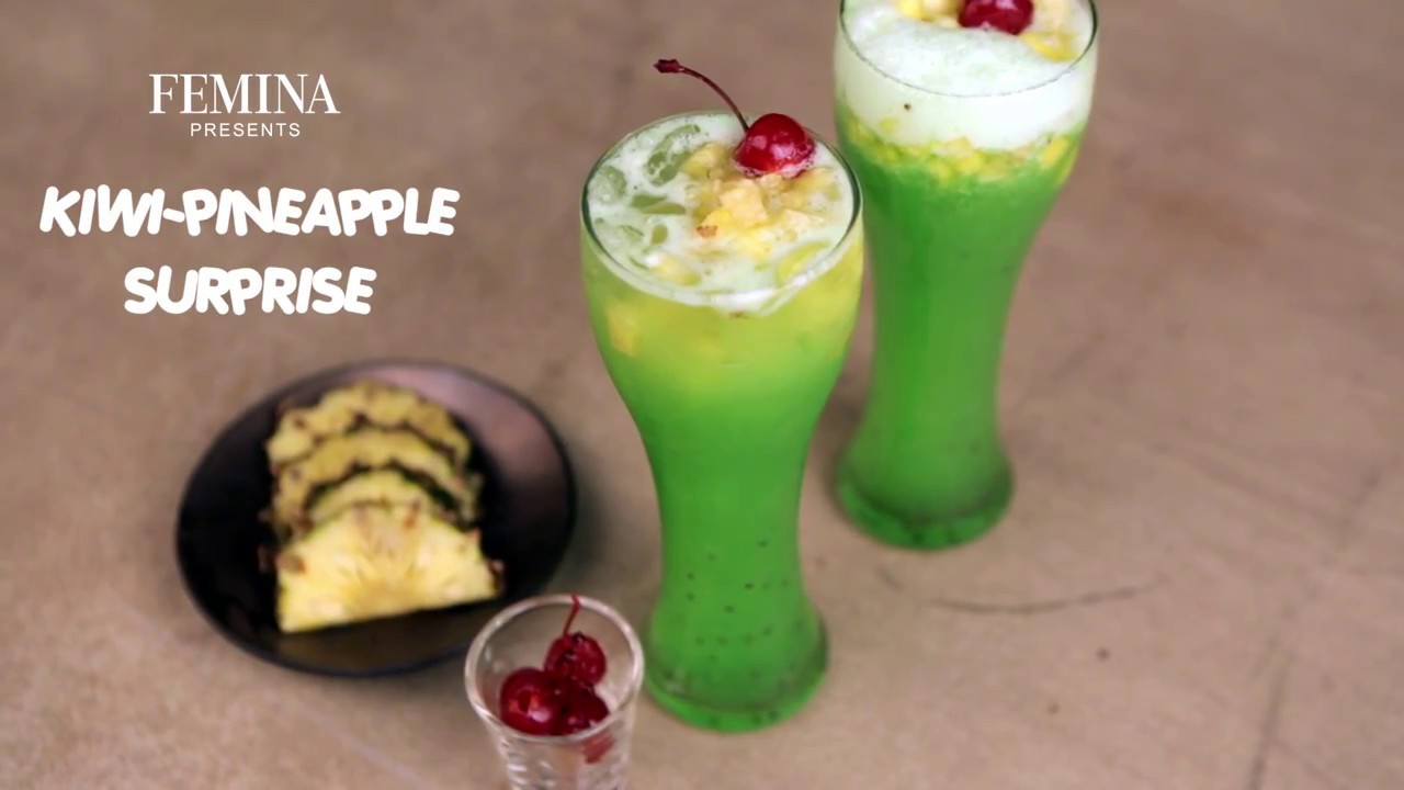 Mouth-watering kiwi and pineapple mocktail