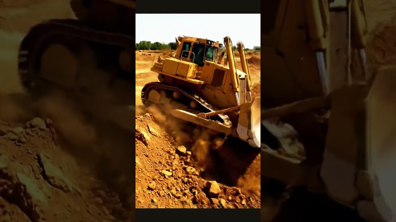 Massive Bulldozer in Action: Earthmoving Power! 🚜
