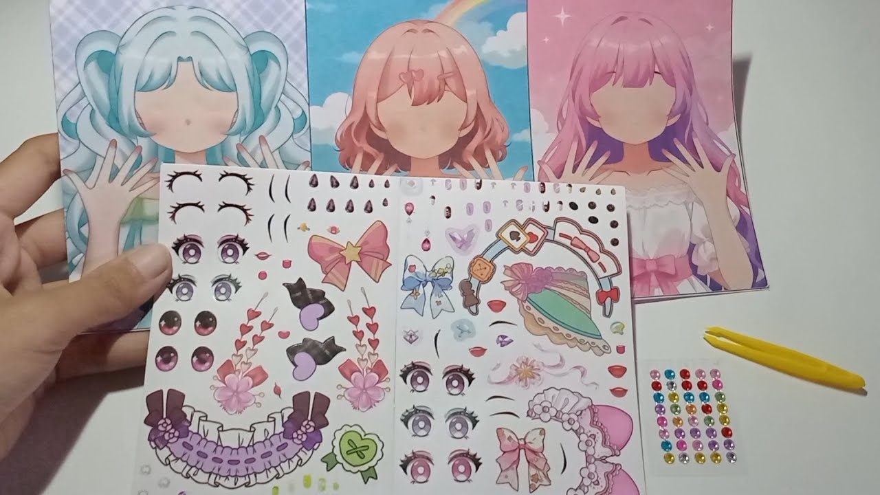 CUTE PAPER STICKER PRINCESS MAKE UP | Paper DIY