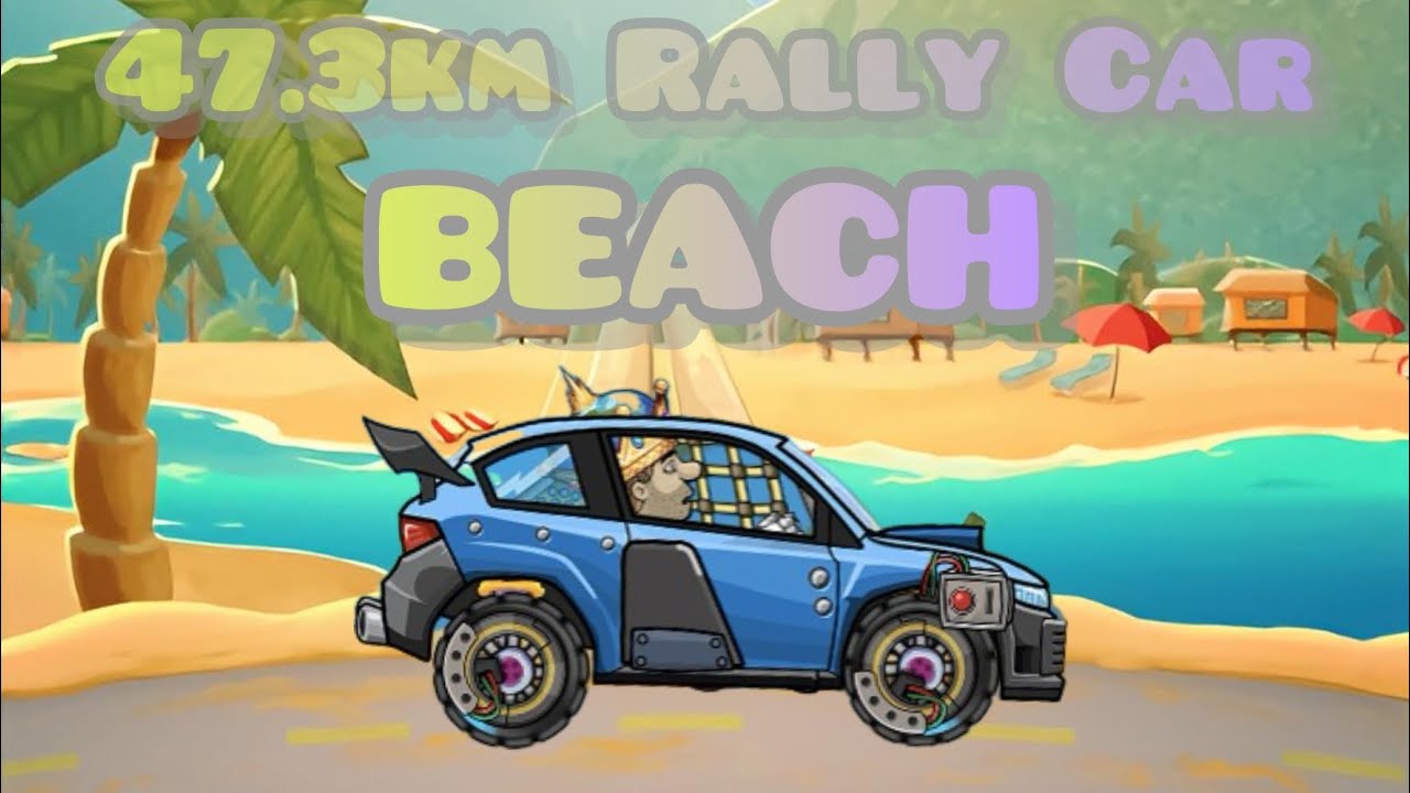 I Reached 47.3km in Beach with Rally Car | Hill Climb Racing 2