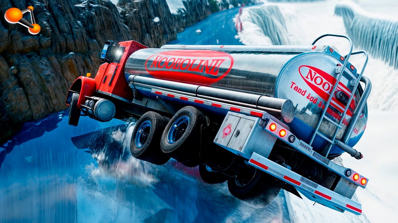 Icy Road Slippery Slope - BeamNG drive