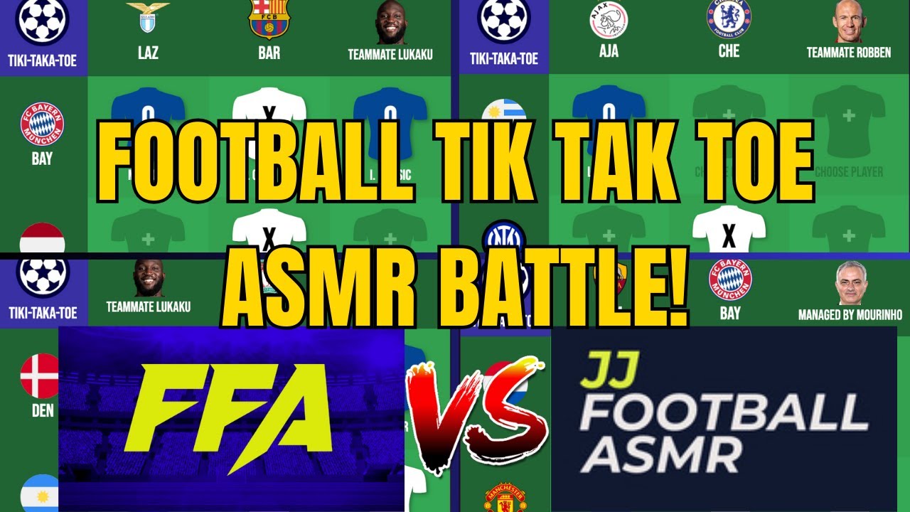 Who’s the Football ASMR Master? Tik Tak Toe Challenge Vs JJ Football ASMR