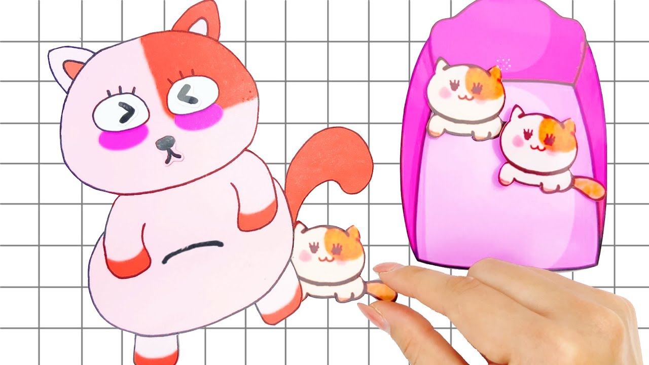 [💸paperdiy💸] Rescue pregnant cats and help give birth to many kittens | Paper Stories