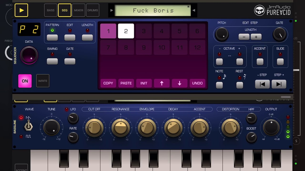 Quick Jam.. Pure Acid and the new TAL audio U-NO-X Juno synth. iOS music production. Acid