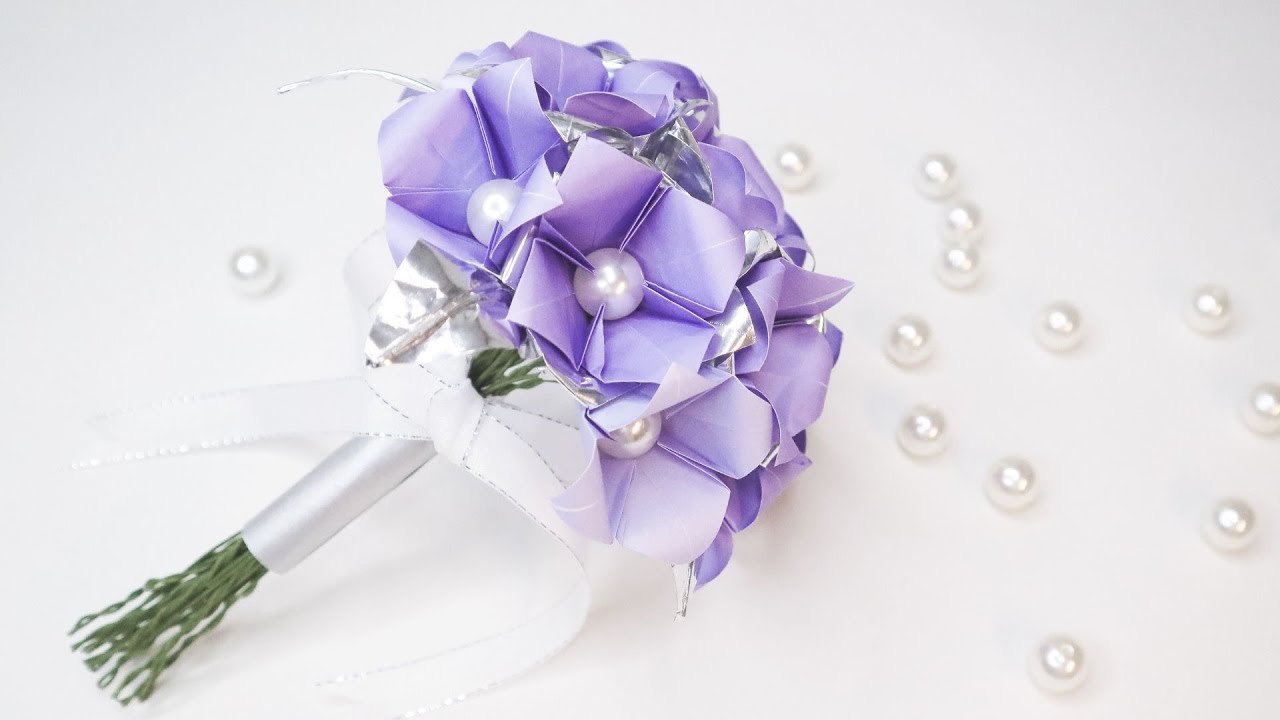 折り紙で作る可愛いブーケ｜立体の花束｜Origami Flower Bouquet｜AyaWangPaper