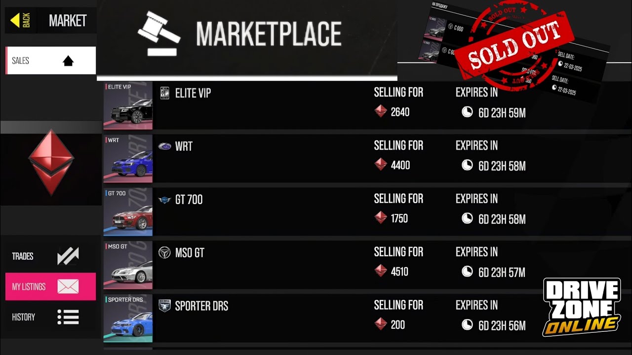 Drive Zone Online: All About MarketPlace | Buying | Selling | Update 1.3.0!! @DriveZoneOnline