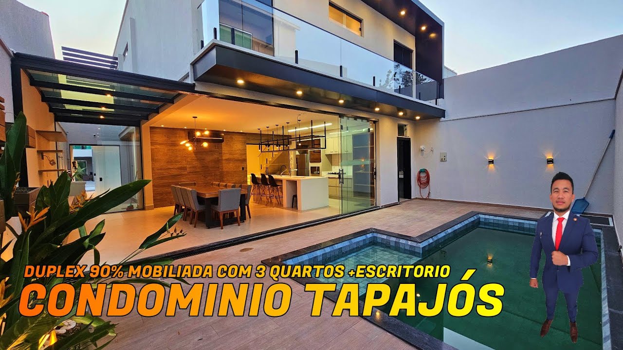 Tapajós, Duplex 90% mobiliada com 3 Quartos sendo 1 suíte com closet + 2 semi + Escritório, 275m²