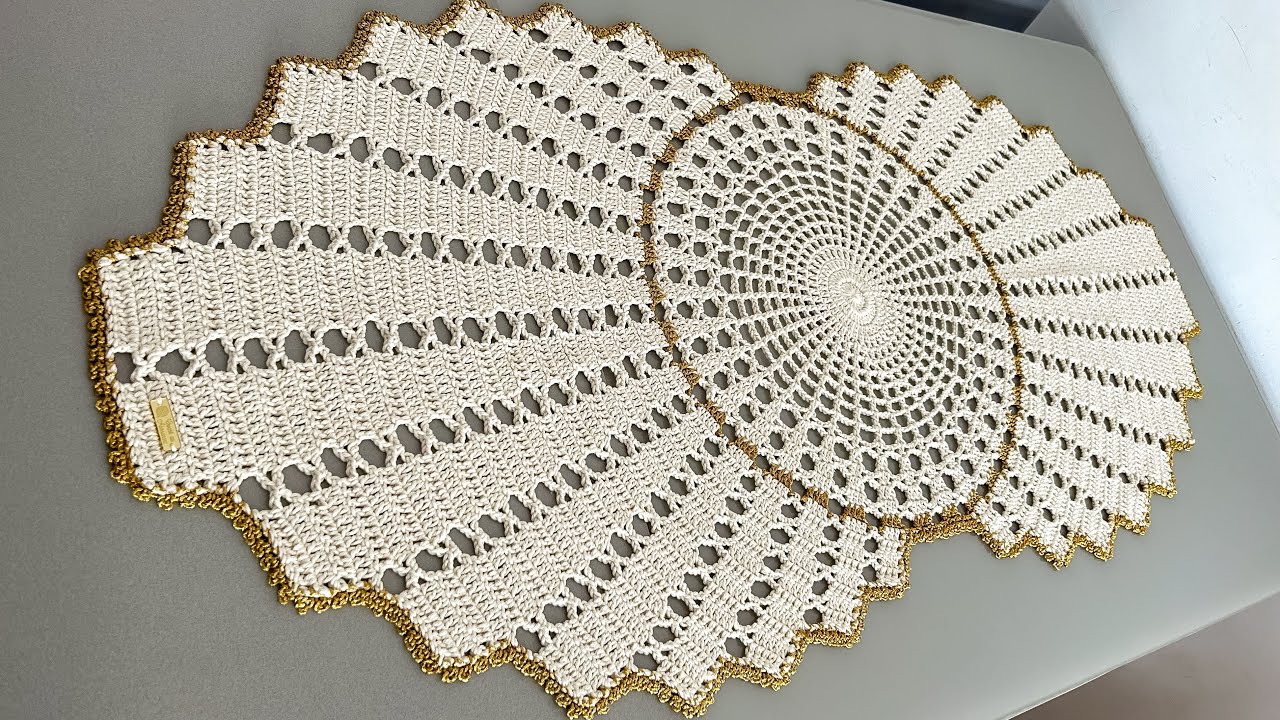 Trilho de mesa sofisticado passo a passo / Trilho de mesa degrade em crochê