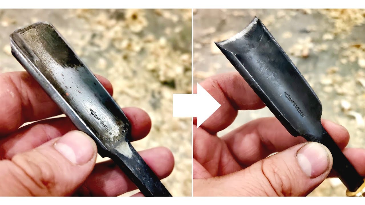 043 From outcannel to incannel gouge - second life of vintage chisel