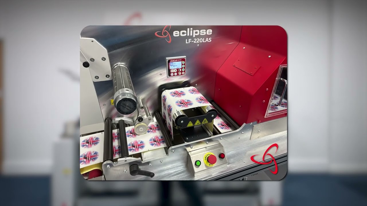 Eclipse LF220 LAS: High-Speed Laser Label Finishing System for Digital Print Shops