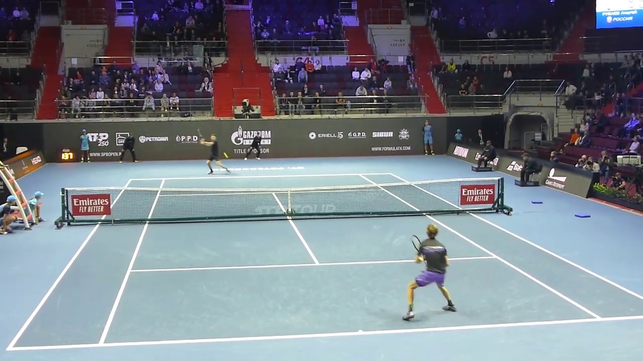The court view. Andrey Rublev vs Ilya Ivashka