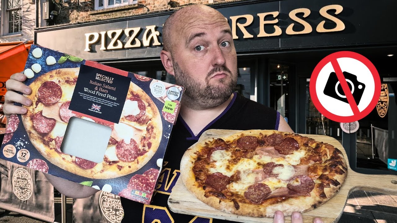 I COULDN'T FILM PIZZA EXPRESS so I had to go for a NEW WOOD FIRED PIZZA from Aldi - SAVED ME MONEY !
