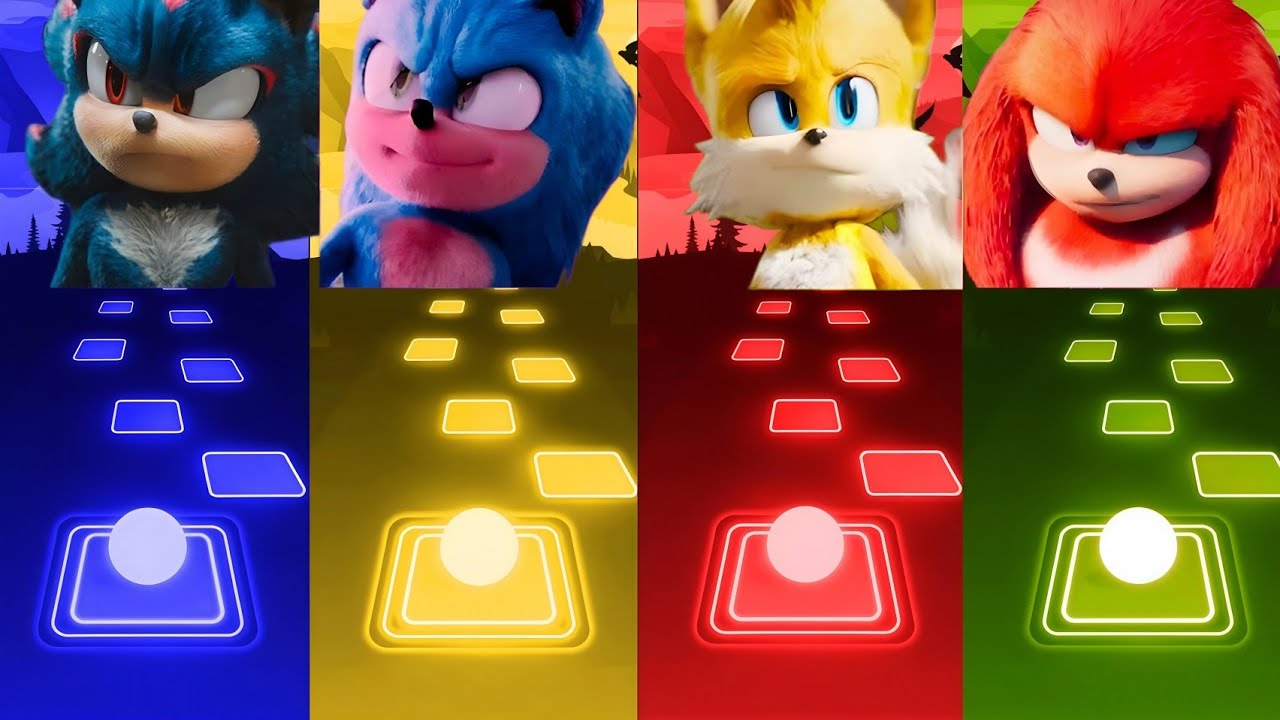 SHADOW THE HEDGEHOG 🔴 SONIC THE HEDGEHOG 🔴 TAILS 🔴 KNUCKLES - Tiles Hop EDM Rush