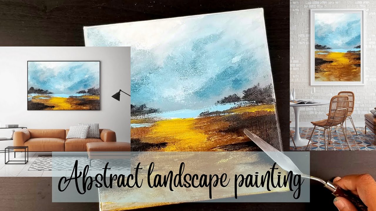 How to do an Abstract Sunset Landscape | Easy steps to follow along |
