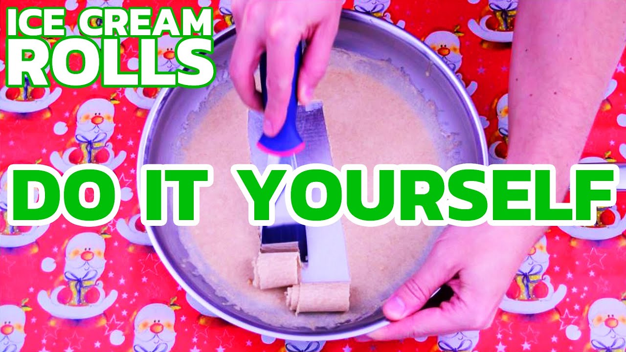 Ice Cream Rolls - DIY RECIPE | How to make Ice Cream Rolls at home - Christmas Dessert 🎄🎅🌟