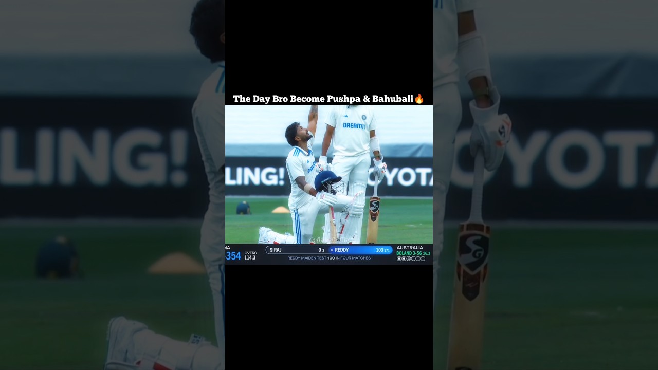 The Day Bro Become Pushpa & Bahubali 🔥🥵🥶💀☠️ #cricketlover #nitishkumarreddy #icc