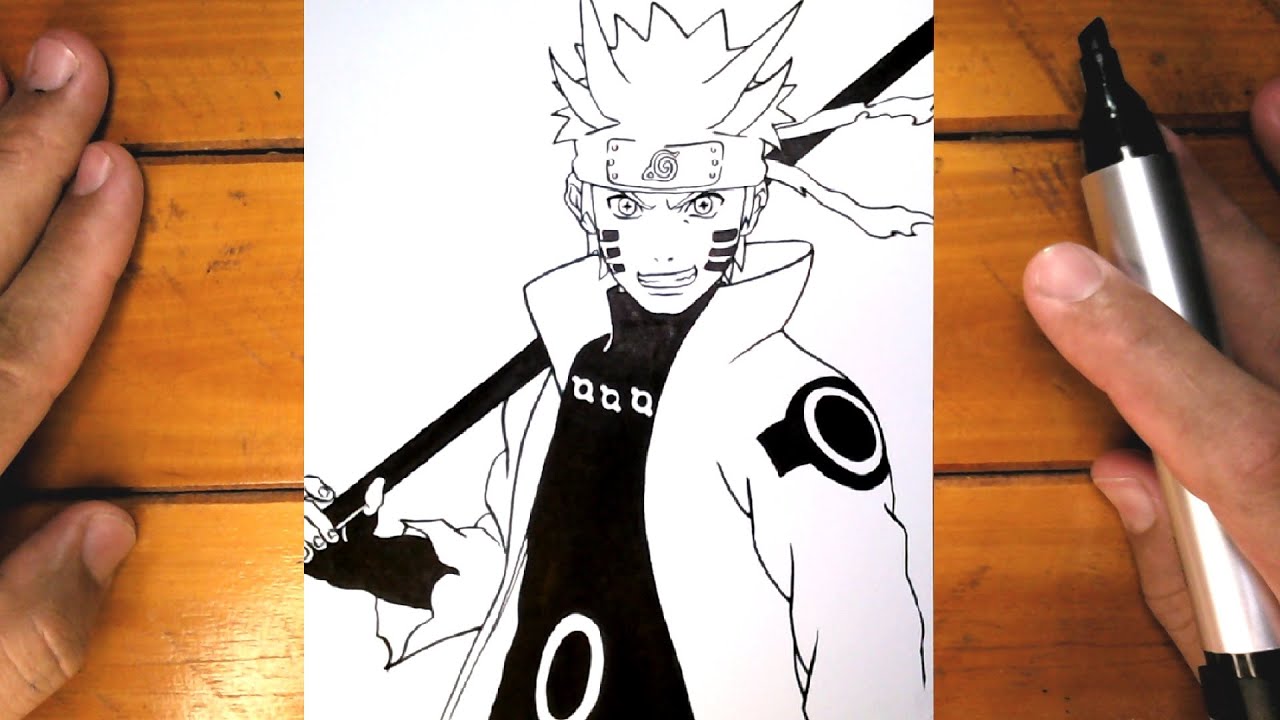 cómo dibujar EL Naruto, modo sabio de los seis caminos