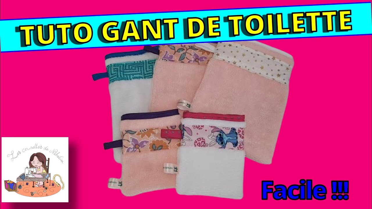 Coudre un gant de toilette facilement - TUTO couture avec éponge bambou, coton et biais