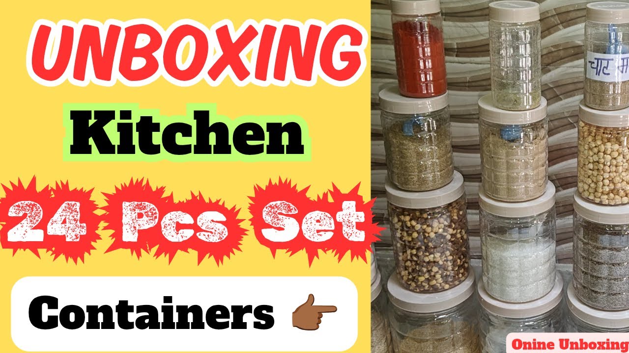 Best Set Of 24 Pcs Plastic Jar Container Air Tight Review And Unboxing | Kitchen Products BPA Free