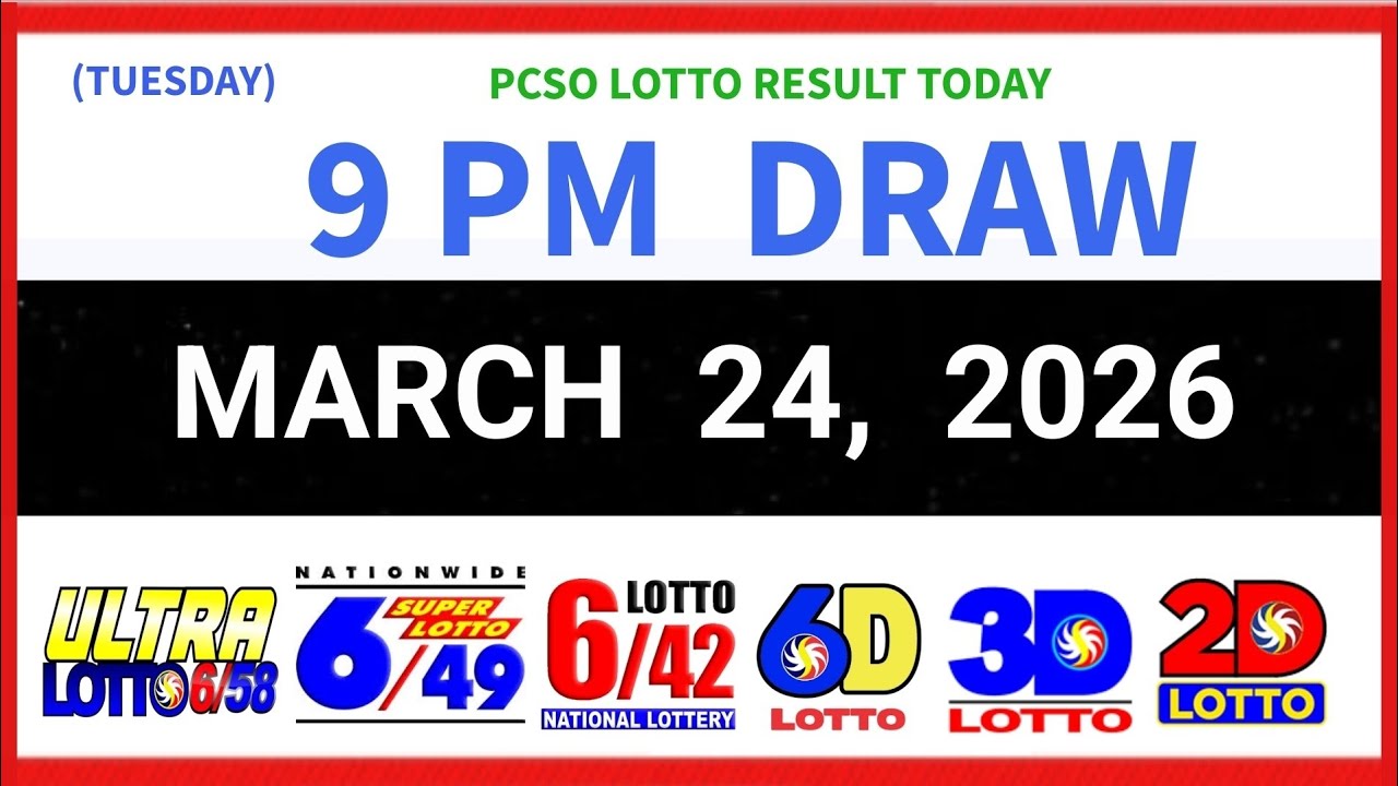 Lotto Result Today 9pm Draw March 24, 2026 PCSO #lottoresulttoday