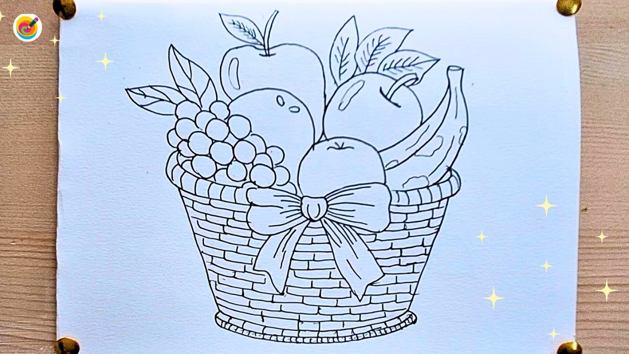 How to Draw a simple Fruit Basket | Easy Drawing for Beginners