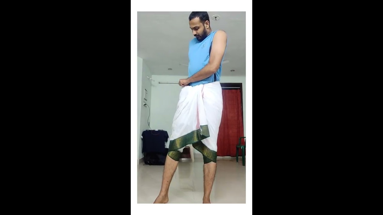 How to wear dhoti for Bharatanatyam