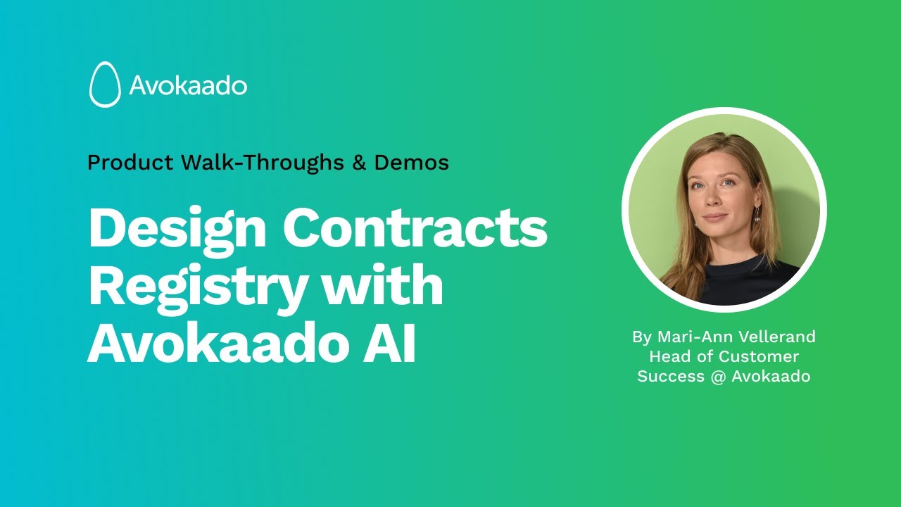 Design Contracts Registry with Avokaado Document Types and AI