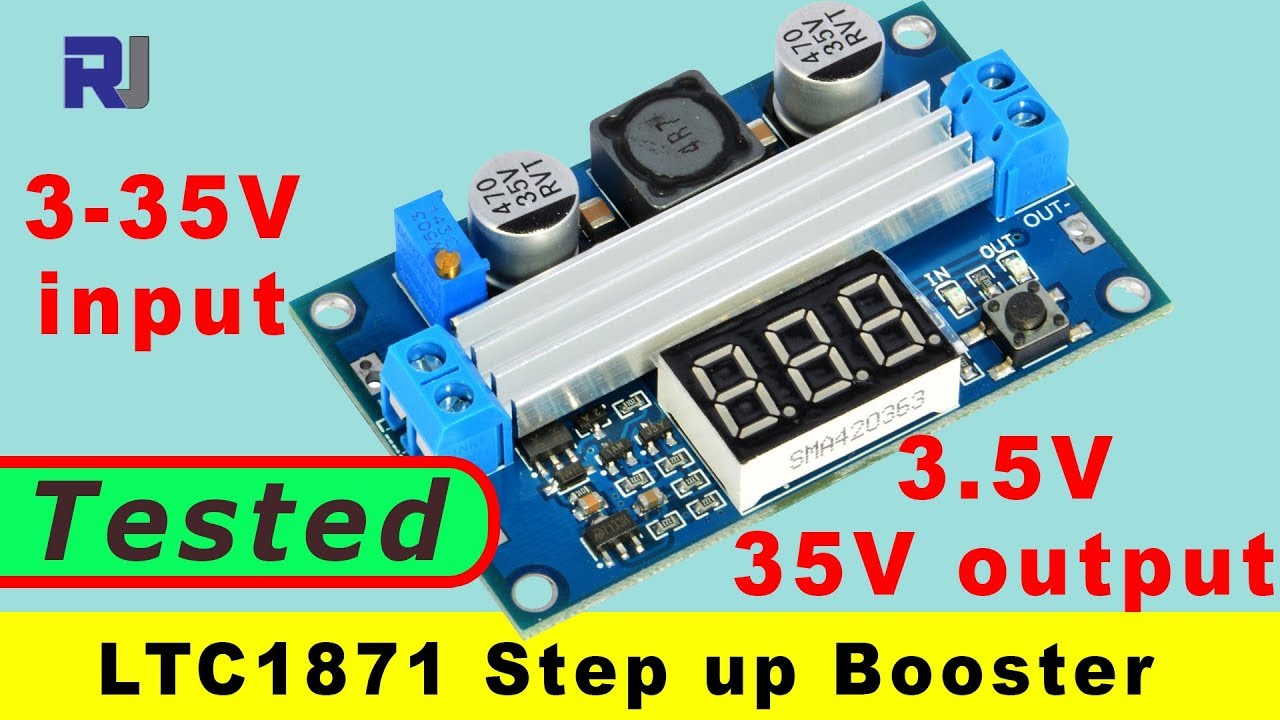 Test Review of  LTC1871 Step Up 3-35V input to 3.5 to 35V output booster module