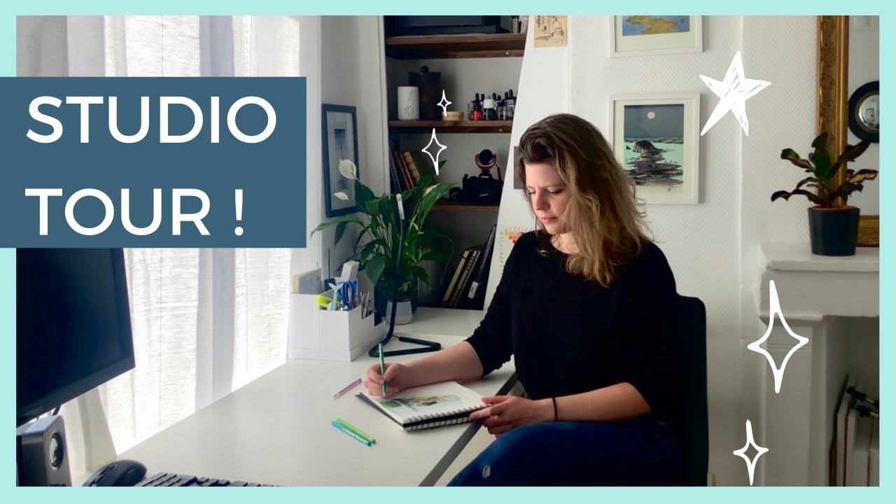 STUDIO TOUR : Mon nouvel espace de dessin / peinture !