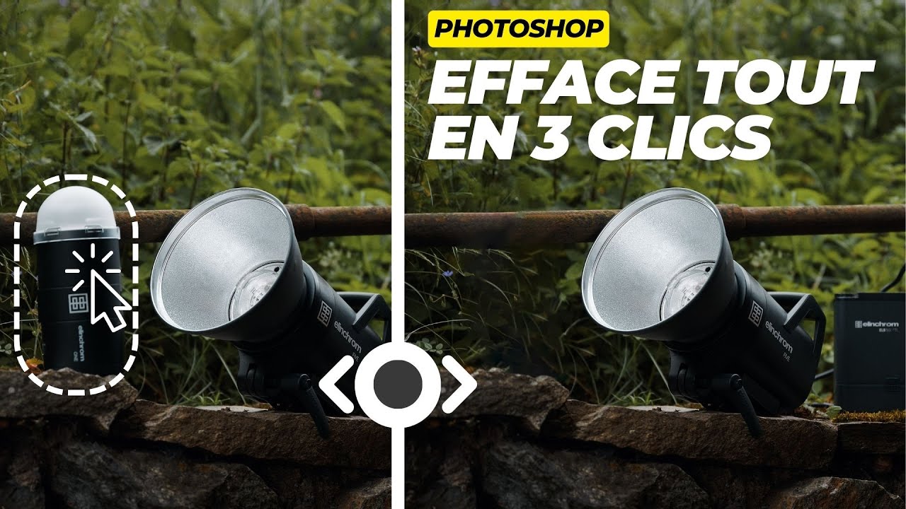 OUTIL SUPPRIMER de PHOTOSHOP: TOUT DISPARAÎT EN 3 CLICS! 🤯
