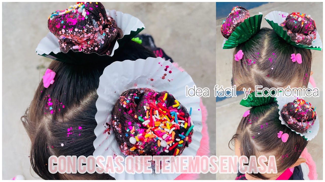 Peinado Loco para niña /cupcakes /Fácil y Rápido Gaby gonz