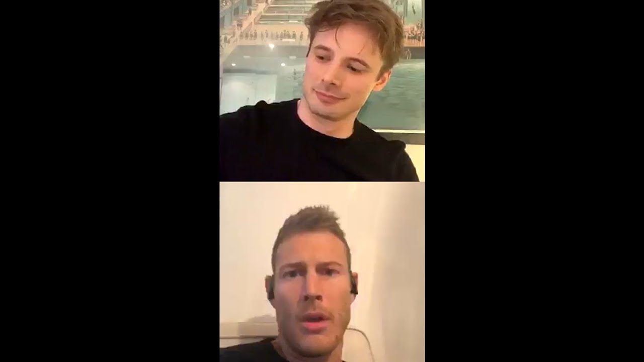 Bradley James Instagram live 3/April/2020 , with guest Tom Hopper