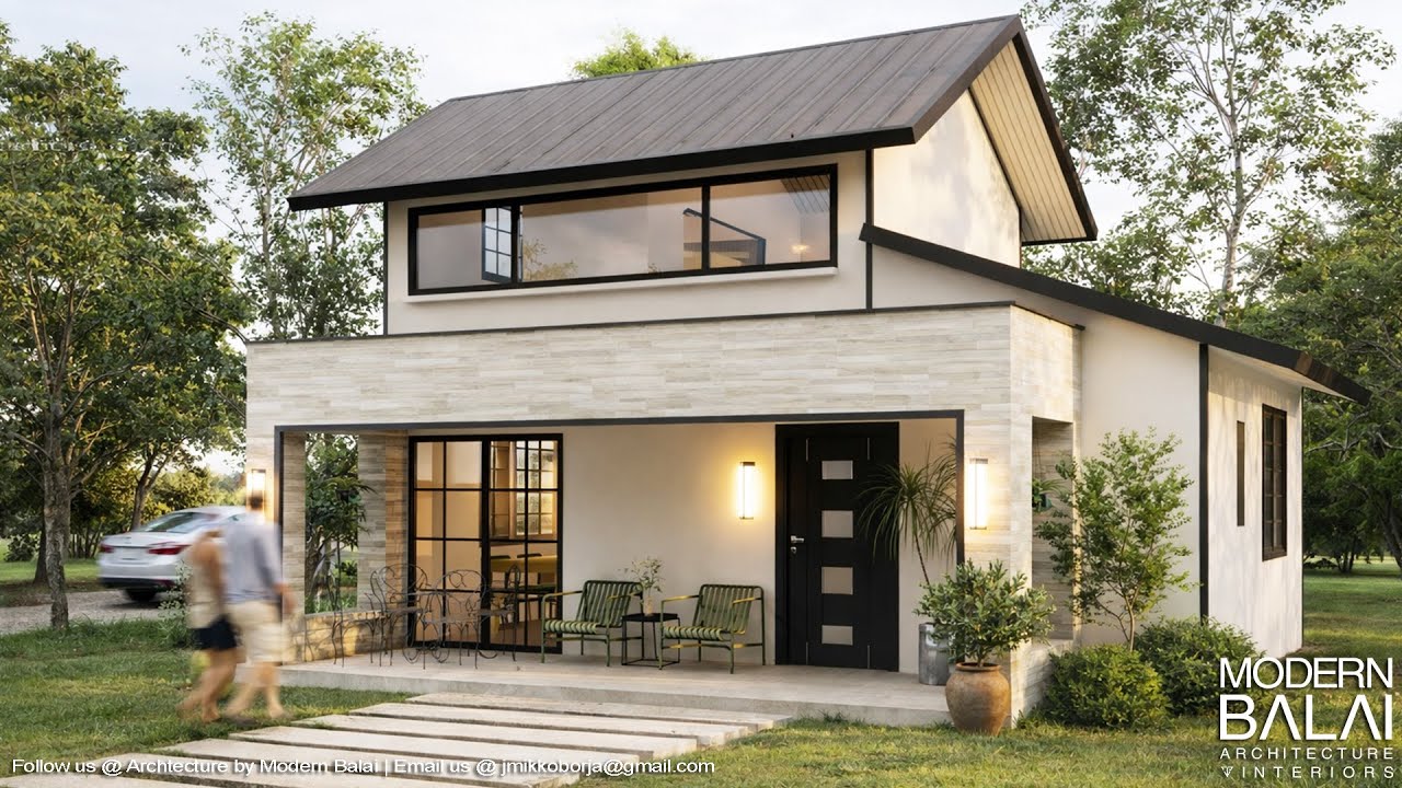 Simple House Design Small Farmhouse Idea | 8x6.5 Meters