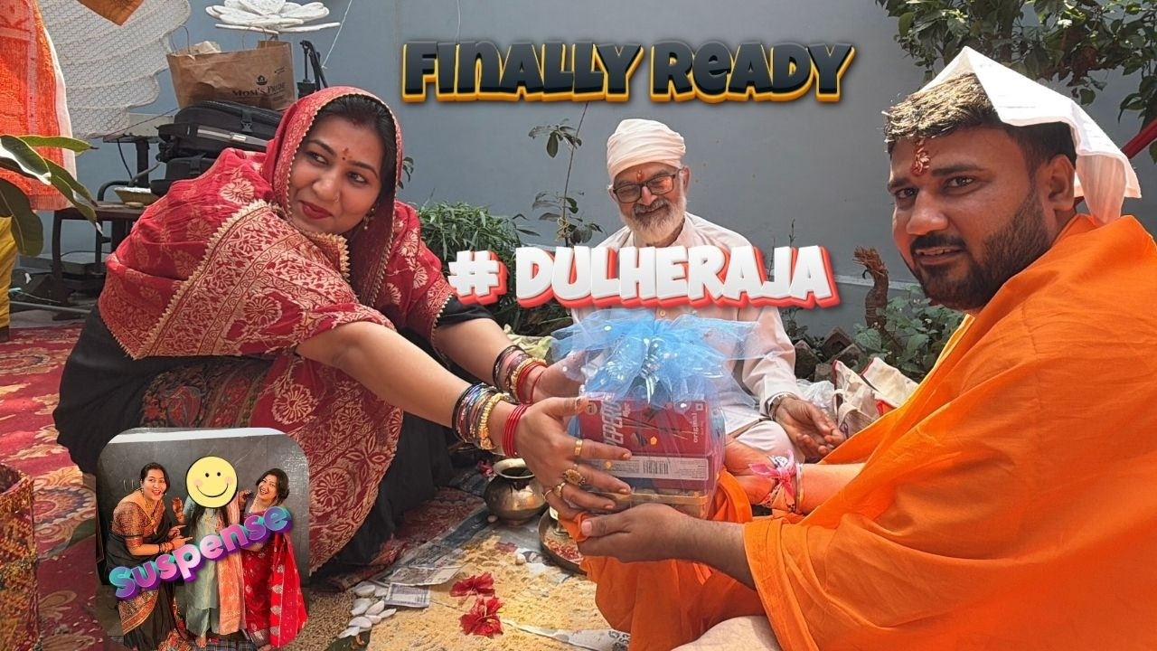 Finally Ready! जनेऊ रस्म का धमाल 🔥 दुल्हेरा राजा तैयार! 🕉️ #DulheraRaja #wedding #familyvlog #viral