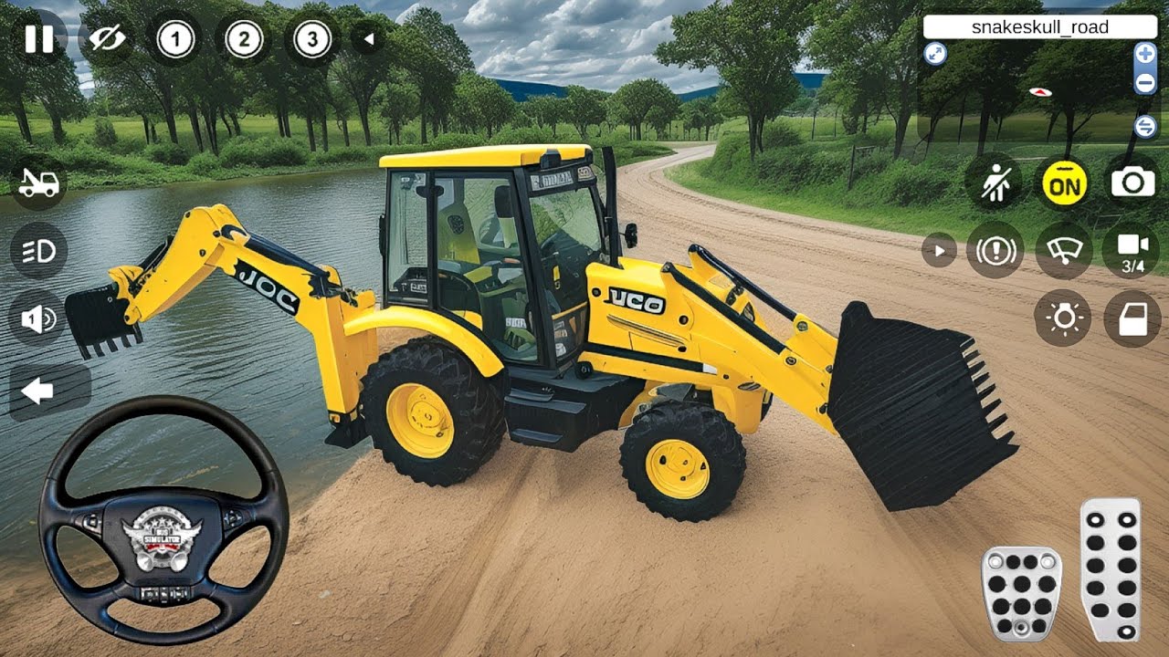 JCB Backhoe Loader Driving - Bus Simulator Indonesia #23 - Android Gameplay