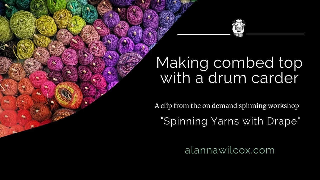 How to make combed wool top using a drum carder - a clip from 
