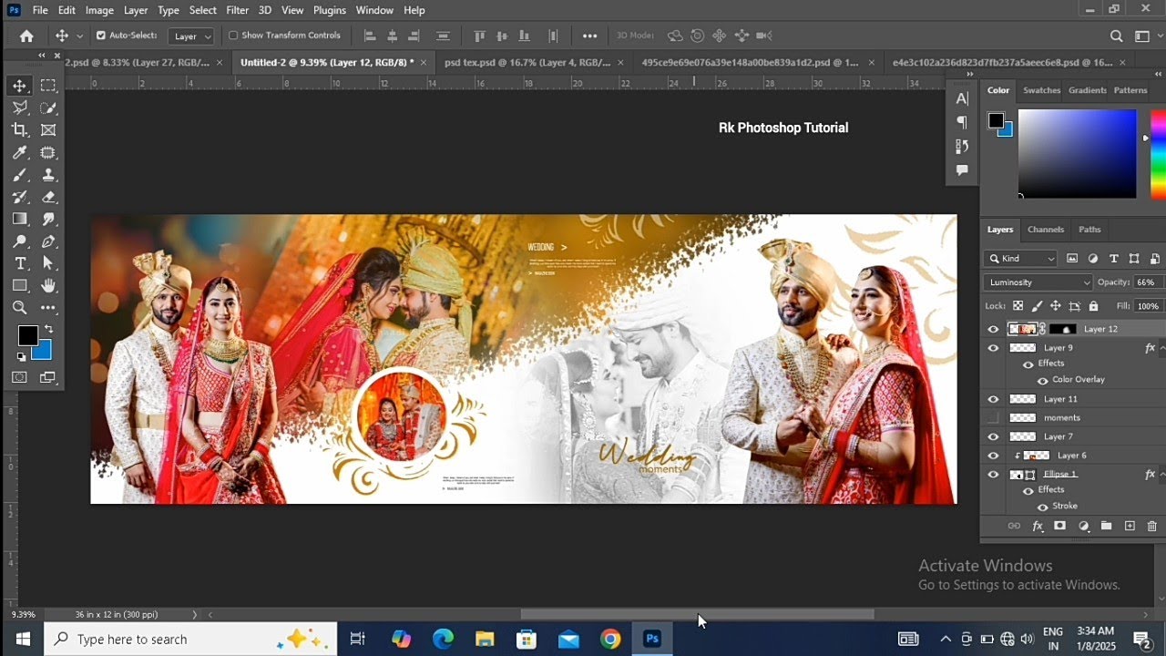 How To Create Wedding Album Design in Photoshop #WeddingAlbumDesign