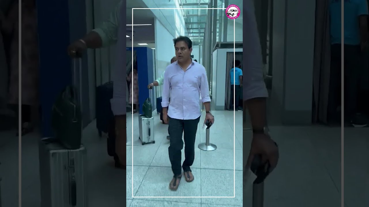 KTR, Kavitha At Delhi Airport Exclusive | #JusticPrevails #BRS #Kavitha #KTR #DelhiAirport #Shorts