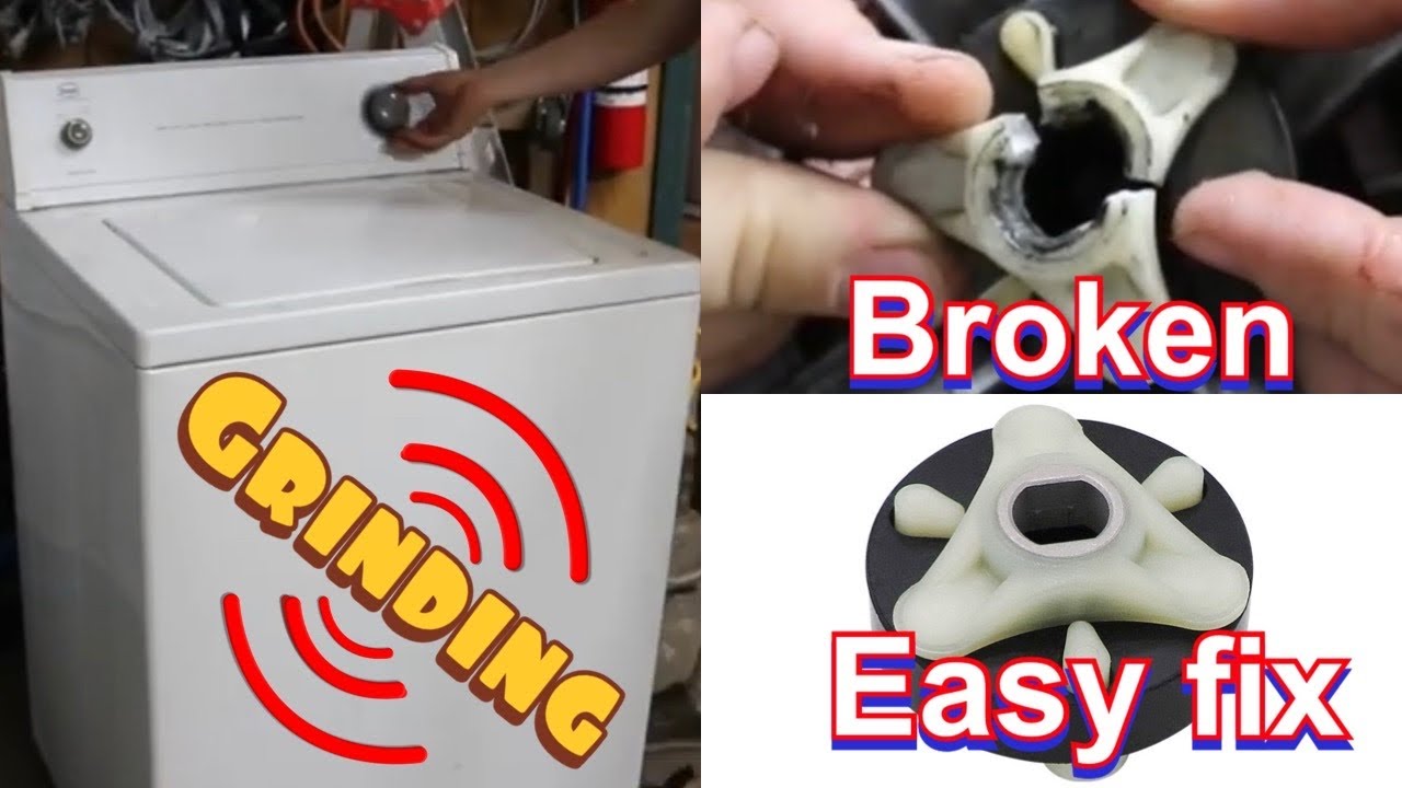 Washer Making a Crazy loud Grinding Noise NO Spin or Agitate... Broken coupler coupling kit 285753A