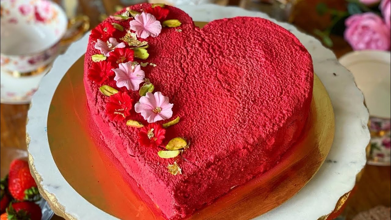 Recette d’entremet fraise, pistache, fleur d’oranger وصف كعكة الفرولة و الفستق و الزهر