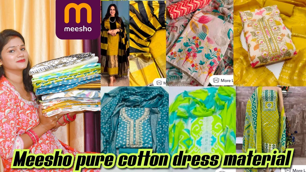 MEESHO PURE COTTON DRESS MATERIAL HAUL AFFORDABLE SUMMER SPECIAL UNSTITCHED DRESS MATERIAL