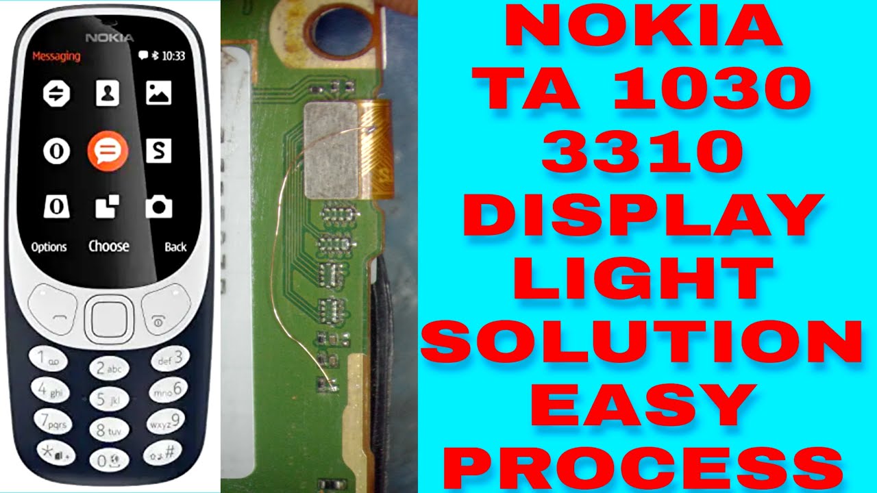 Nokia TA 1030 (3310) LCD light jumper solution | Nokia TA 1030 display light problem solution