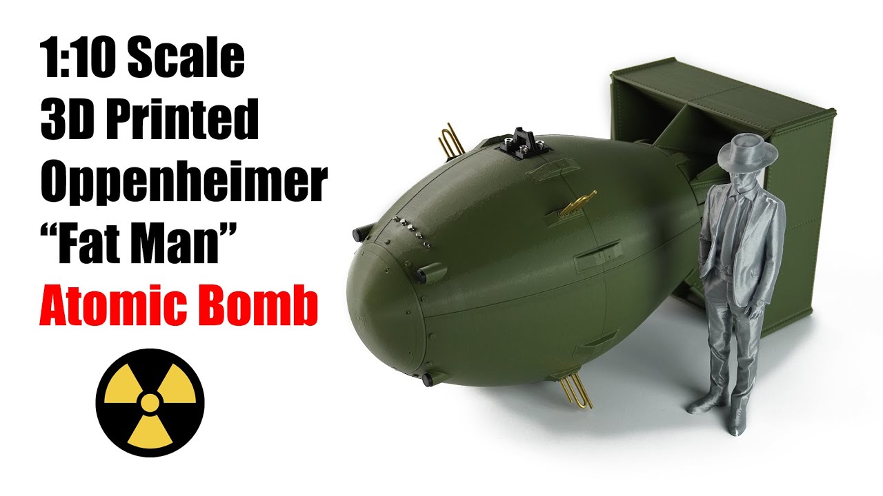 3D printed 1:10 scale Oppenheimer Atomic Bomb &ldquo;Fat Man&rdquo;