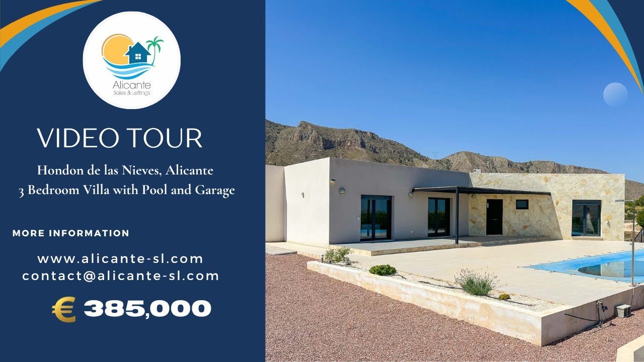 Modern 3-Bedroom Villa with Pool and Garage in Hondón de las Nieves