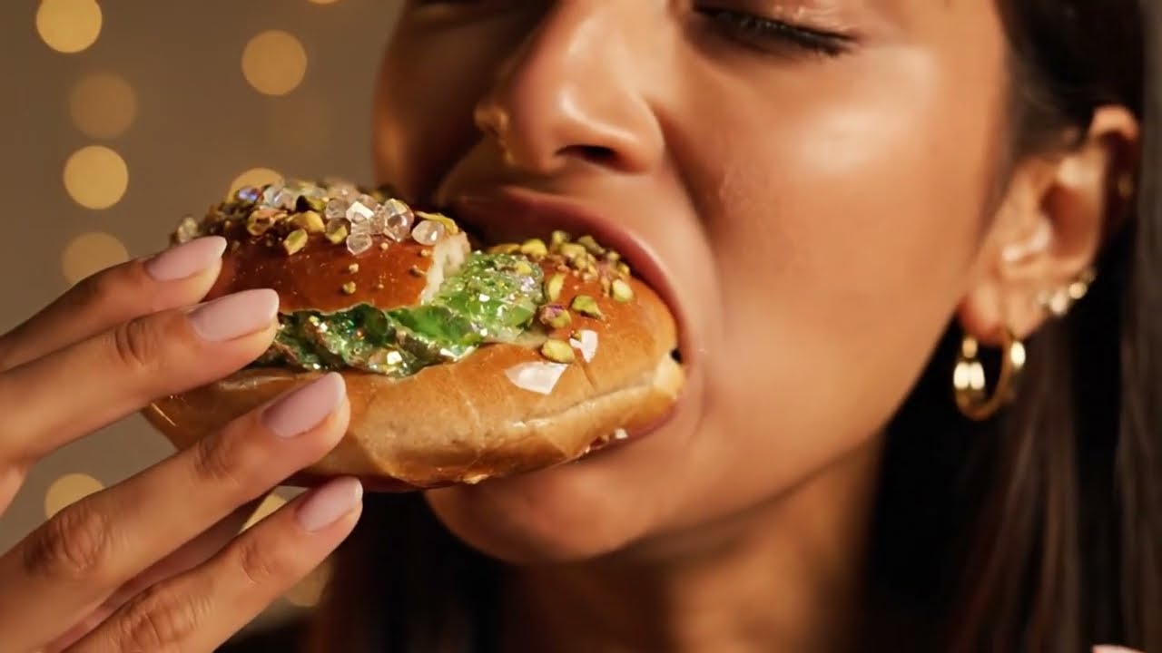 This GLASS Pistachio Bagel Looks Soft But It CRUNCHES 😳🥯💎 | Most Satisfying ASMR