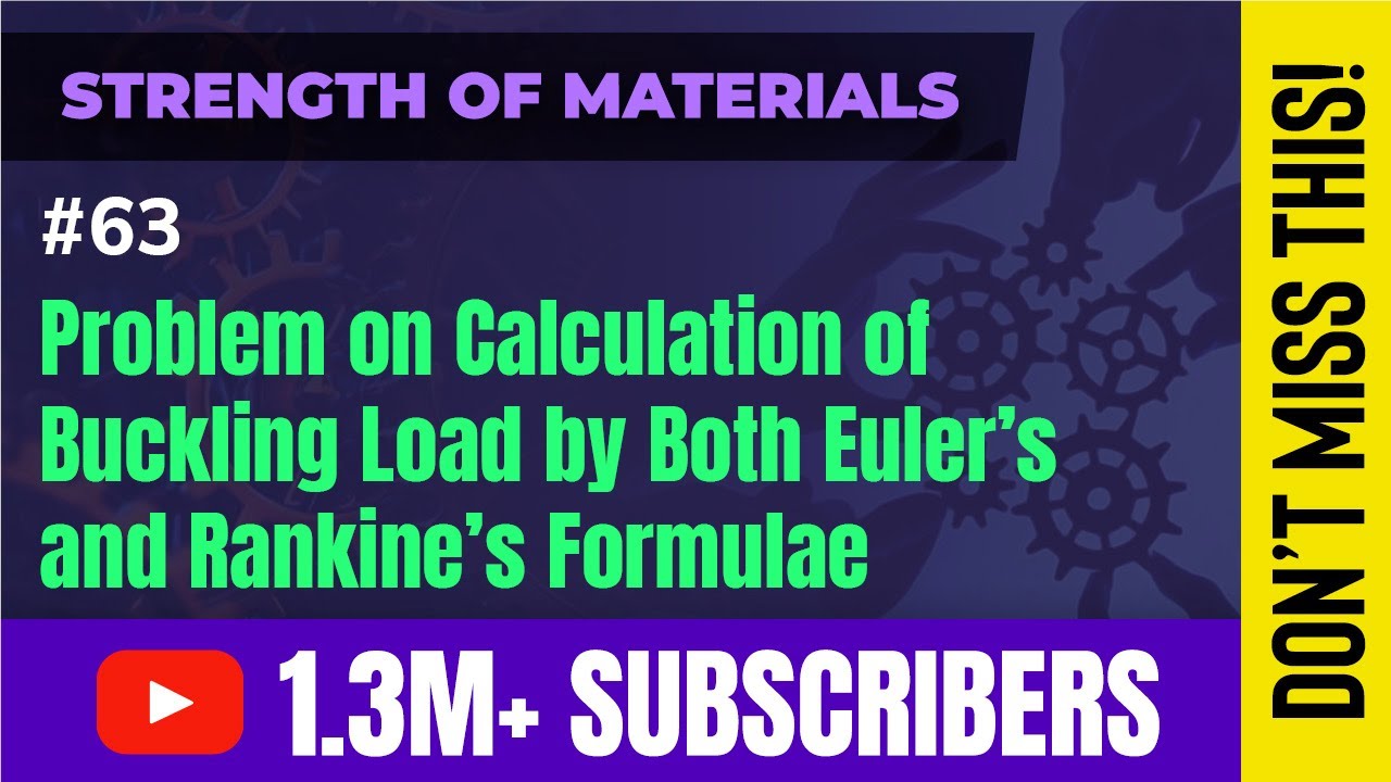 Problem on Calculation of Buckling Load by Both Euler's and Rankine's Formulae - Columns and Struts