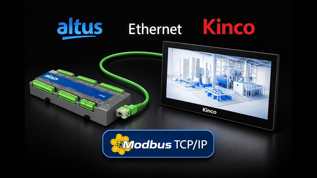 Altus Nexto Xpress (PLC) összekötése Kinco univerzális kijelzővel Modbus TCP/IP kommunikációval